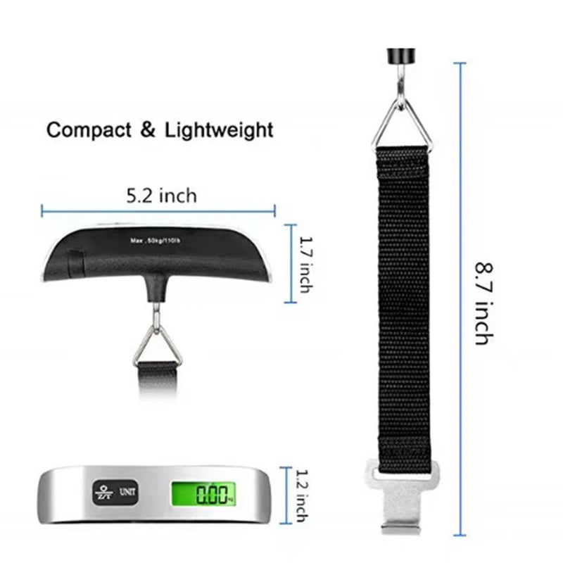 Portable 100lb Digital Hanging Scale with LCD Display – Travel & Luggage Weight Checker