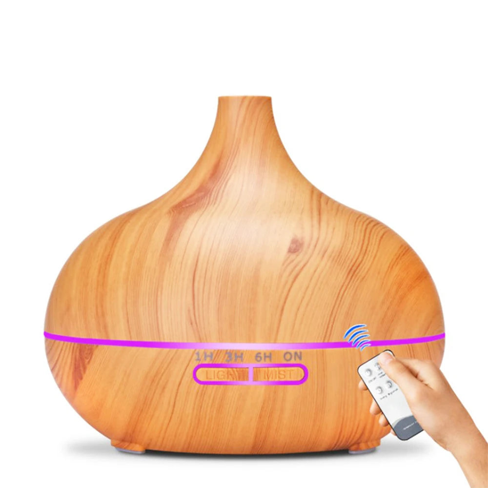 Wood Grain Ultrasonic Humidifier & Essential Oil Diffuser