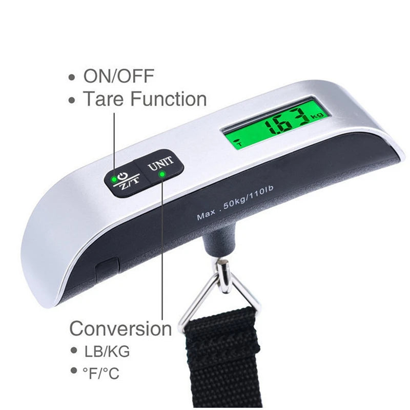 Portable 100lb Digital Hanging Scale with LCD Display – Travel & Luggage Weight Checker