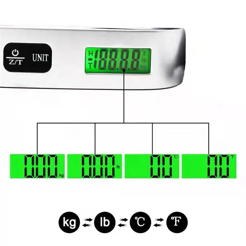 Portable 100lb Digital Hanging Scale with LCD Display – Travel & Luggage Weight Checker