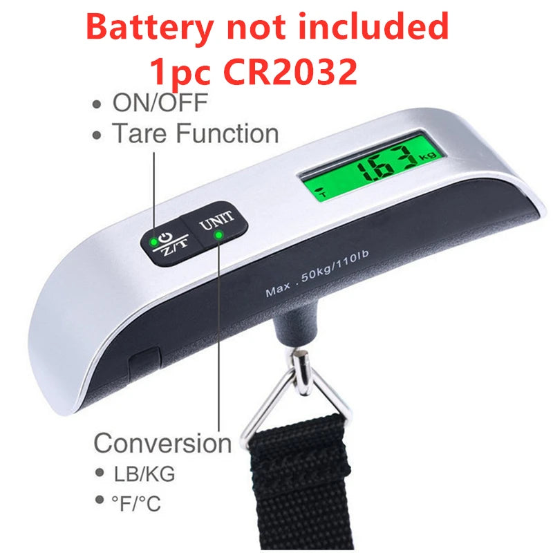 Portable 100lb Digital Hanging Scale with LCD Display – Travel & Luggage Weight Checker